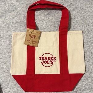 New Trader Joe’s Mini Canvas Tote Bag Red